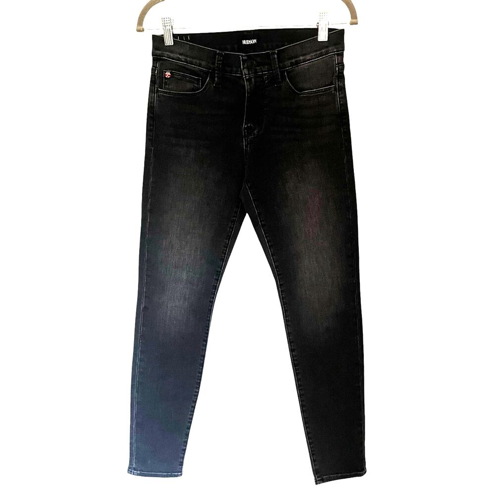 HUDSON Natalie Ridley Womens Jeans Sz 25 Black Skinny Goth Midrise Ankle